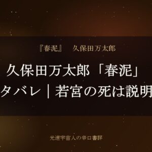 久保田万太郎「春泥」感想ネタバレ｜若宮の死は説明不足か