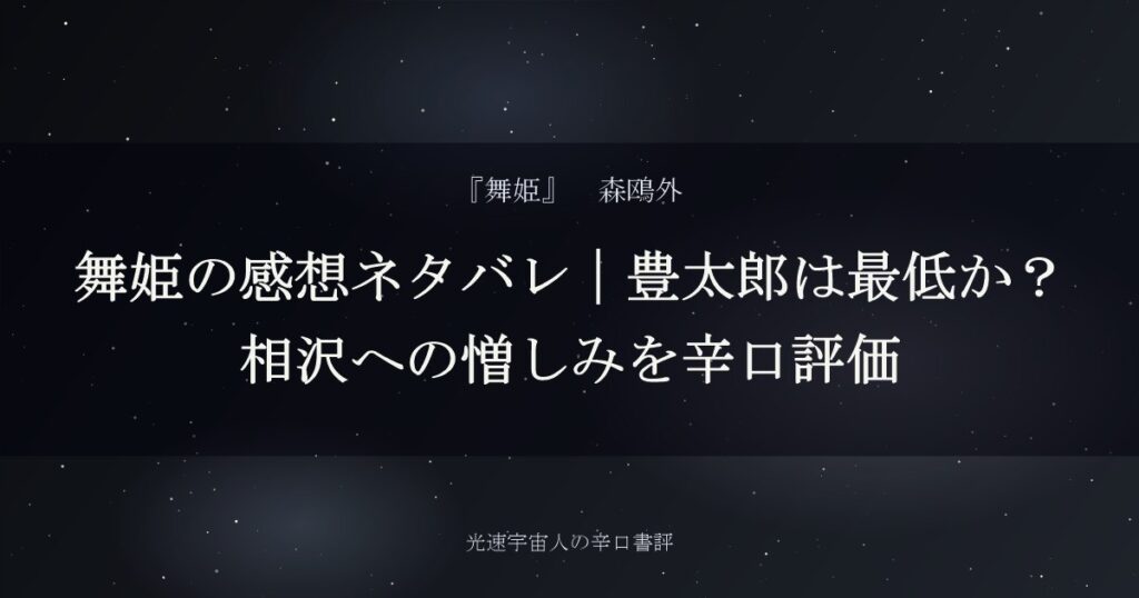 舞姫の感想ネタバレ|豊太郎は最低か?相沢への憎しみを辛口評価