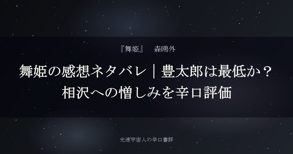 舞姫の感想ネタバレ｜豊太郎は最低か？相沢への憎しみを辛口評価