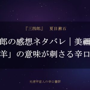 三四郎の感想ネタバレ｜美禰子の「迷羊」の意味が刺さる辛口書評