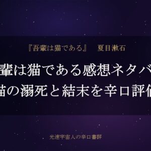 吾輩は猫である感想ネタバレ｜猫の溺死と結末を辛口評価