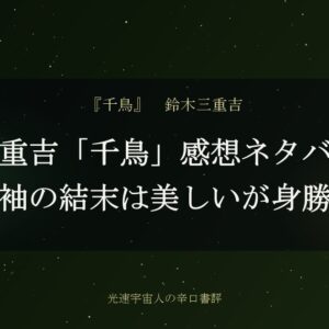 三重吉「千鳥」感想ネタバレ｜片袖の結末は美しいが身勝手